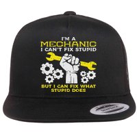 Im A Mechanic Cant Fix Stupid Funny Car Auto Garage Flat Bill Trucker Hat