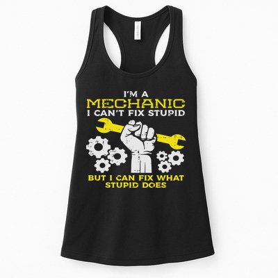Im A Mechanic Cant Fix Stupid Funny Car Auto Garage Womens Tank Top
