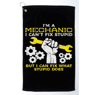 Im A Mechanic Cant Fix Stupid Funny Car Auto Garage Golf Towel