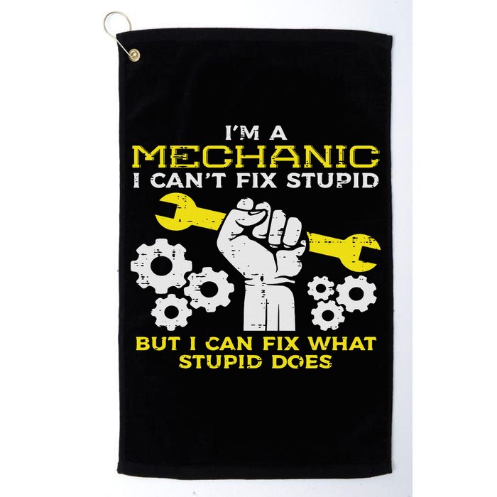 Im A Mechanic Cant Fix Stupid Funny Car Auto Garage Golf Towel
