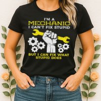 Im A Mechanic Cant Fix Stupid Funny Car Auto Garage Womens T-Shirt