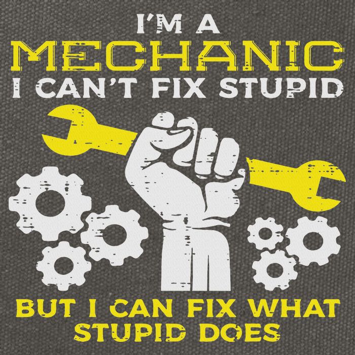 Im A Mechanic Cant Fix Stupid Funny Car Auto Garage Cotton Canvas Backpack