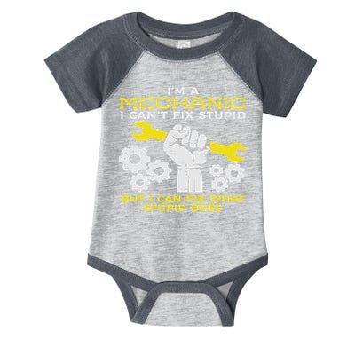 Im A Mechanic Cant Fix Stupid Funny Car Auto Garage Infant Baby Jersey Bodysuit