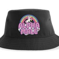 Ironic Alpha Male Unicorn Rainbow Sustainable Bucket Hat