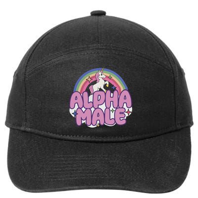 Ironic Alpha Male Unicorn Rainbow 7-Panel Snapback Hat