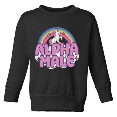 Ironic Alpha Male Unicorn Rainbow Toddler Sweatshirt