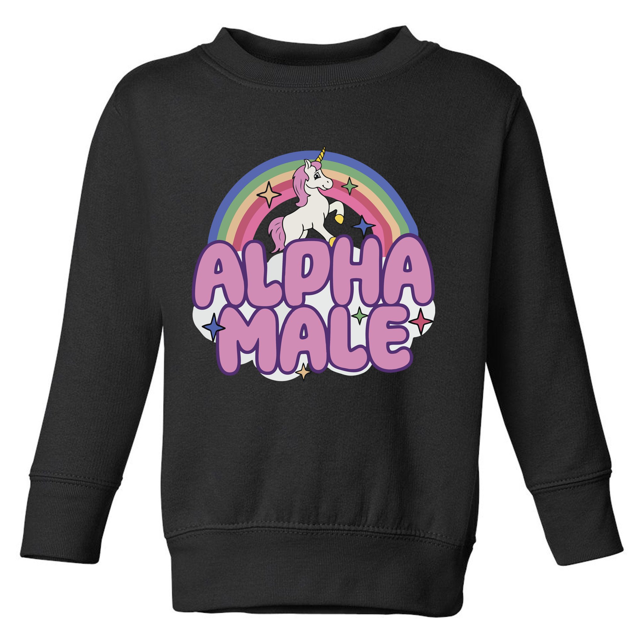 Ironic Alpha Male Unicorn Rainbow Toddler Sweatshirt