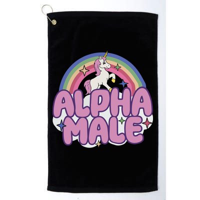 Ironic Alpha Male Unicorn Rainbow Golf Towel
