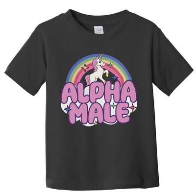 Ironic Alpha Male Unicorn Rainbow Toddler T-Shirt