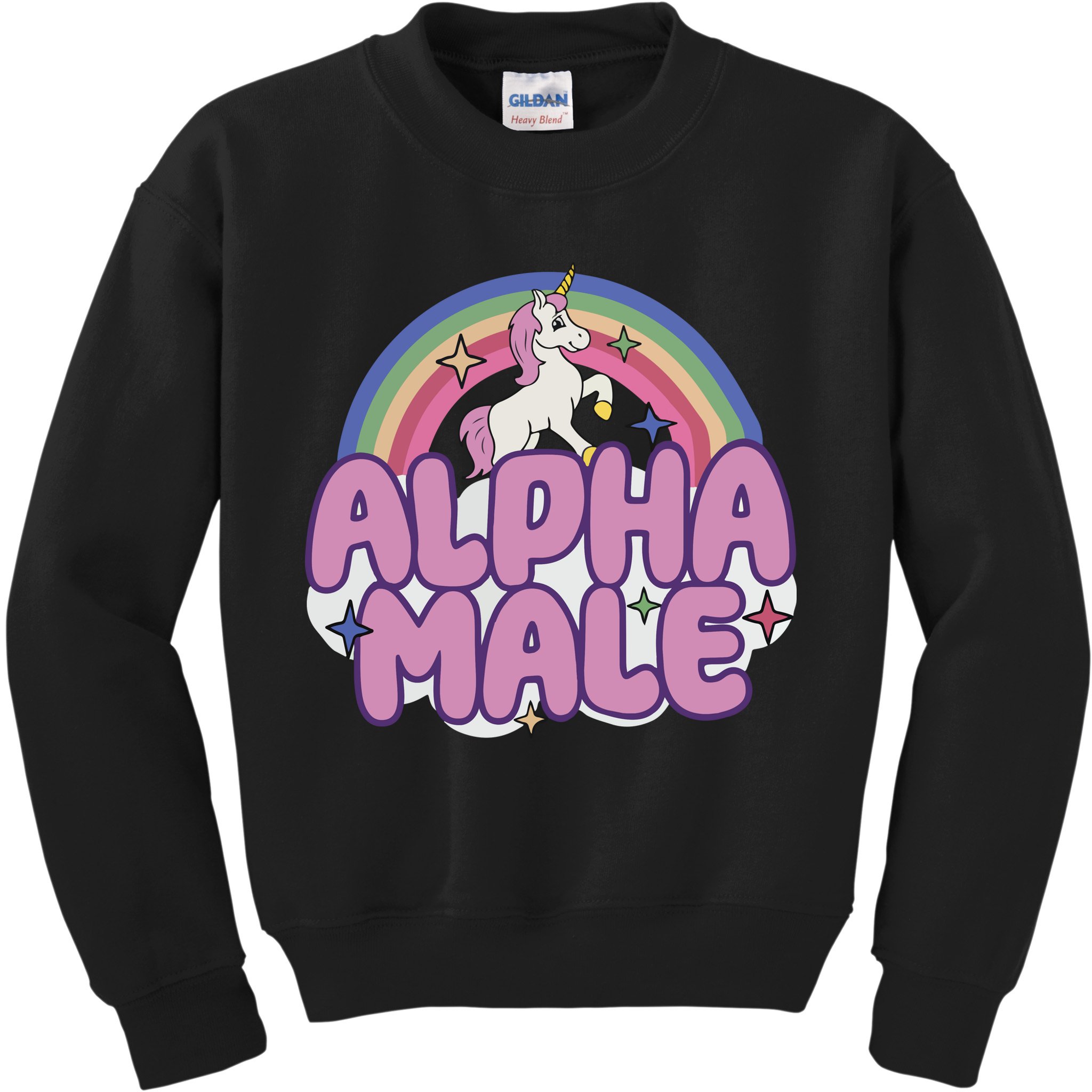 Ironic Alpha Male Unicorn Rainbow Kids Sweatshirt