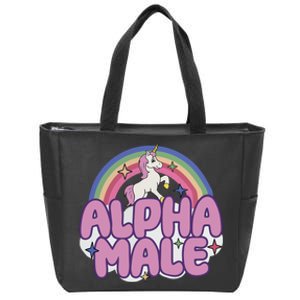 Ironic Alpha Male Unicorn Rainbow Zip Tote Bag