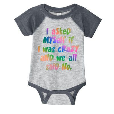 I Asked Myself If I Was Crazy And We All Said No. Infant Baby Jersey Bodysuit