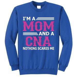 Im A Mom And A Cna Nothing Scares Me Funny Nurse Gift Sweatshirt