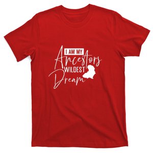 I Am My Ancestors' Wildest Dreams Distressed Black History Month T-Shirt