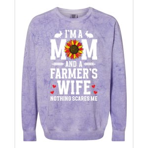 IM A Mom And A FarmerS Wife Of A Farmer Wife Farm Wife Gift Colorblast Crewneck Sweatshirt