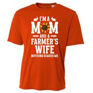 IM A Mom And A FarmerS Wife Of A Farmer Wife Farm Wife Gift Cooling Performance Crew T-Shirt