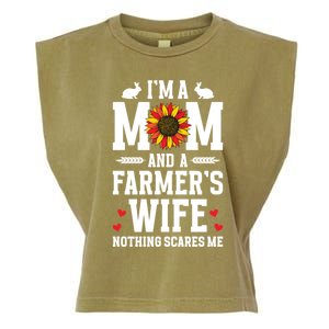 IM A Mom And A FarmerS Wife Of A Farmer Wife Farm Wife Gift Garment-Dyed Women's Muscle Tee