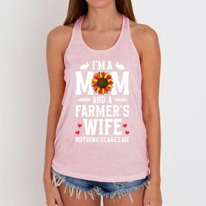 IM A Mom And A FarmerS Wife Of A Farmer Wife Farm Wife Gift Women's Knotted Racerback Tank