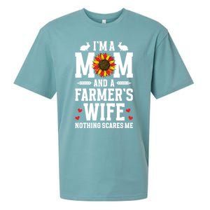 IM A Mom And A FarmerS Wife Of A Farmer Wife Farm Wife Gift Sueded Cloud Jersey T-Shirt