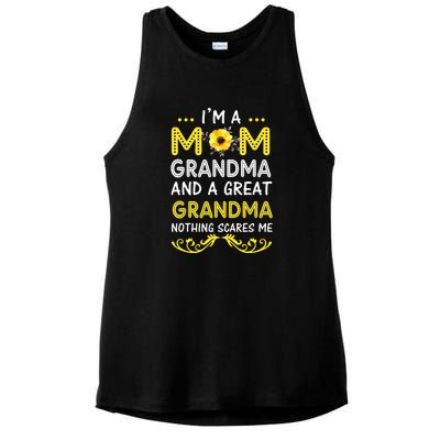 I'm A Mom Grandma Great Nothing Scares Me Mothers Day Gifts Ladies PosiCharge Tri-Blend Wicking Tank