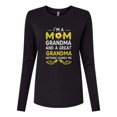 I'm A Mom Grandma Great Nothing Scares Me Mothers Day Gifts Womens Cotton Relaxed Long Sleeve T-Shirt