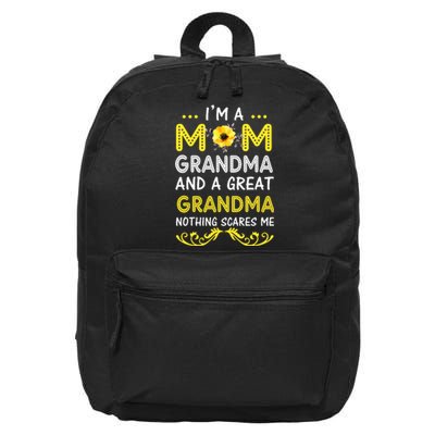 I'm A Mom Grandma Great Nothing Scares Me Mothers Day Gifts 16 in Basic Backpack