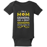 I'm A Mom Grandma Great Nothing Scares Me Mothers Day Gifts Baby Bodysuit