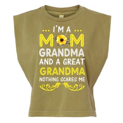 I'm A Mom Grandma Great Nothing Scares Me Mothers Day Gifts Garment-Dyed Women's Muscle Tee