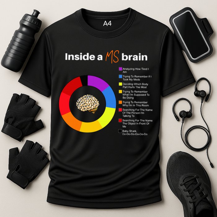 Inside A Ms Brain Multiple Sclerosis Awareness Chart Performance Shirt
