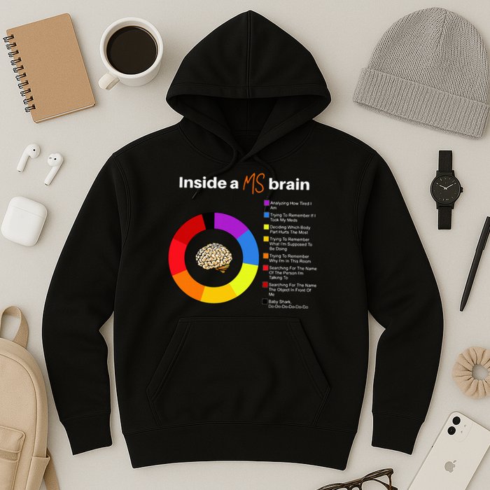 Inside A Ms Brain Multiple Sclerosis Awareness Chart Hoodie