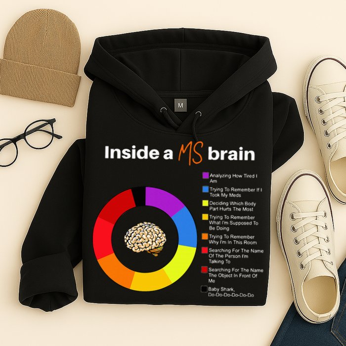 Inside A Ms Brain Multiple Sclerosis Awareness Chart Hoodie