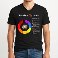 Inside A Ms Brain Multiple Sclerosis Awareness Chart V-Neck T-Shirt