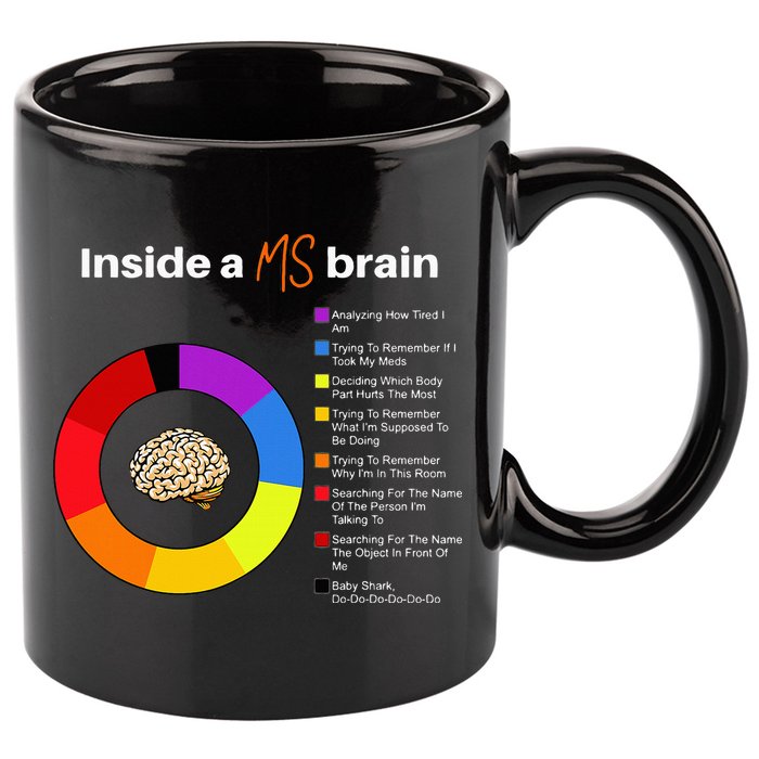 Inside A Ms Brain Multiple Sclerosis Awareness Chart 11oz C Handle Ceramic Mug