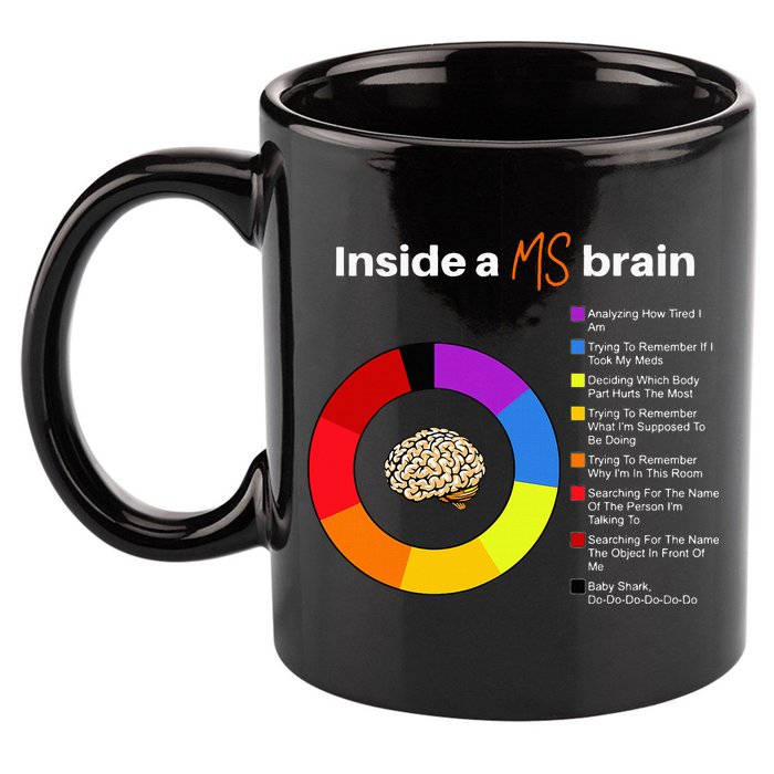 Inside A Ms Brain Multiple Sclerosis Awareness Chart 11oz C Handle Ceramic Mug