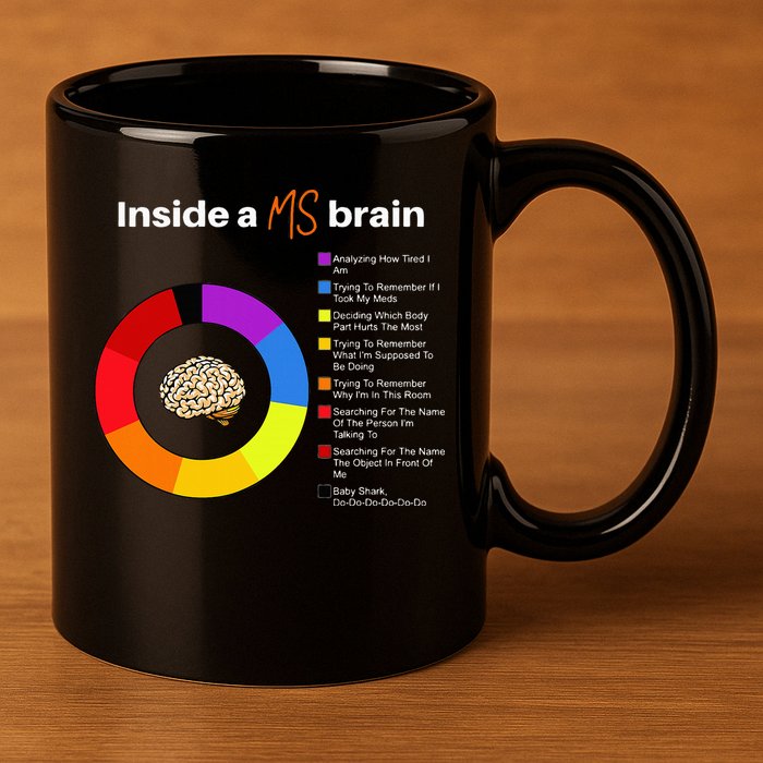 Inside A Ms Brain Multiple Sclerosis Awareness Chart 11oz C Handle Ceramic Mug