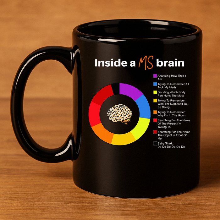 Inside A Ms Brain Multiple Sclerosis Awareness Chart 11oz C Handle Ceramic Mug