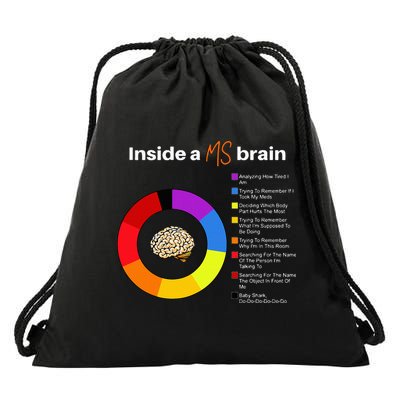 Inside A Ms Brain Multiple Sclerosis Awareness Chart Drawstring Bag