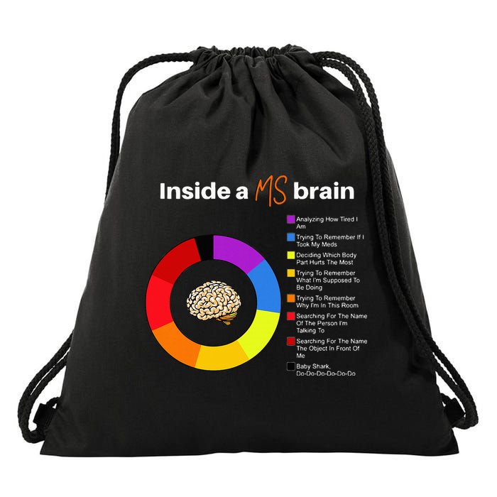 Inside A Ms Brain Multiple Sclerosis Awareness Chart Drawstring Bag