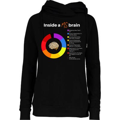 Inside A Ms Brain Multiple Sclerosis Awareness Chart Womens Funnel Neck Pullover Hood