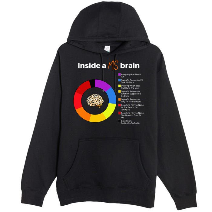 Inside A Ms Brain Multiple Sclerosis Awareness Chart Premium Pullover Hoodie