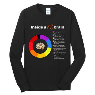 Inside A Ms Brain Multiple Sclerosis Awareness Chart Tall Long Sleeve T-Shirt