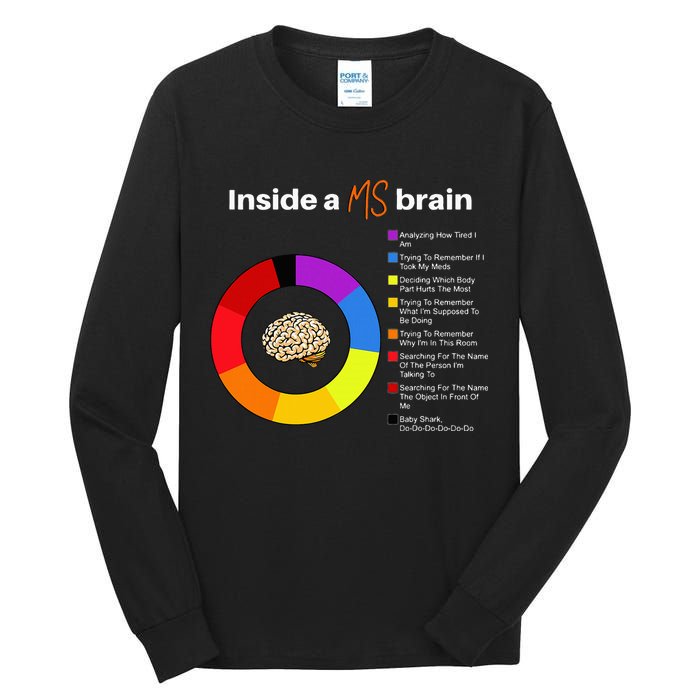 Inside A Ms Brain Multiple Sclerosis Awareness Chart Tall Long Sleeve T-Shirt