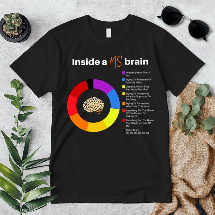 Inside A Ms Brain Multiple Sclerosis Awareness Chart Premium T-Shirt