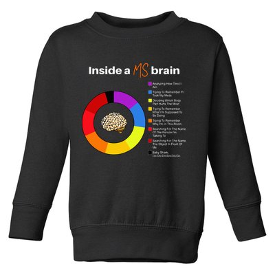 Inside A Ms Brain Multiple Sclerosis Awareness Chart Toddler Sweatshirt