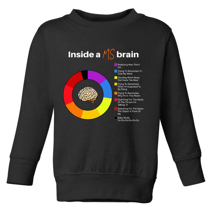 Inside A Ms Brain Multiple Sclerosis Awareness Chart Toddler Sweatshirt
