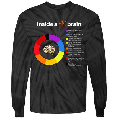 Inside A Ms Brain Multiple Sclerosis Awareness Chart Tie-Dye Long Sleeve Shirt