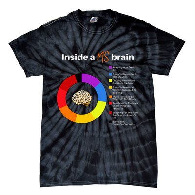 Inside A Ms Brain Multiple Sclerosis Awareness Chart Tie-Dye T-Shirt