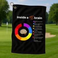 Inside A Ms Brain Multiple Sclerosis Awareness Chart Golf Towel
