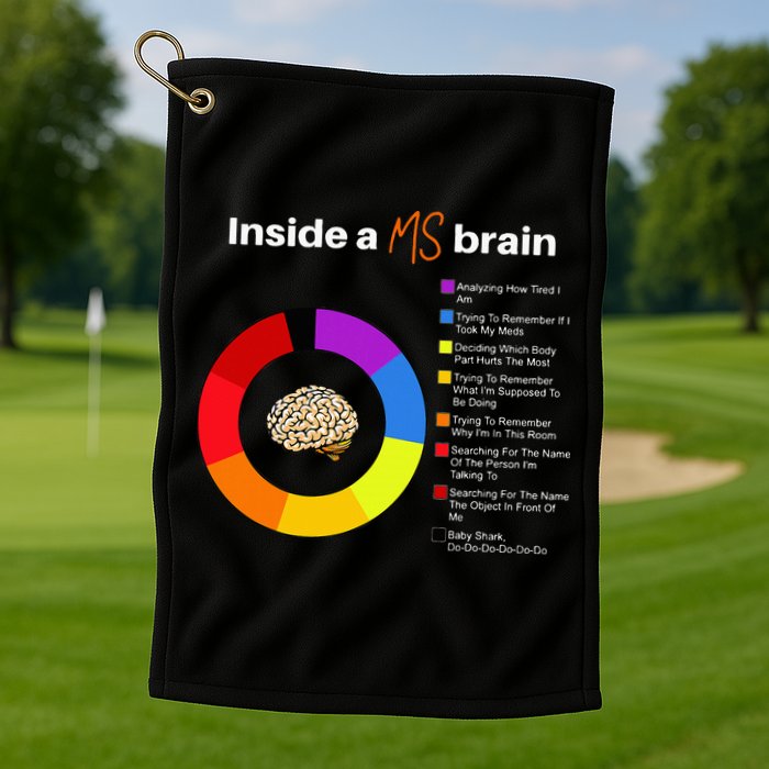 Inside A Ms Brain Multiple Sclerosis Awareness Chart Golf Towel