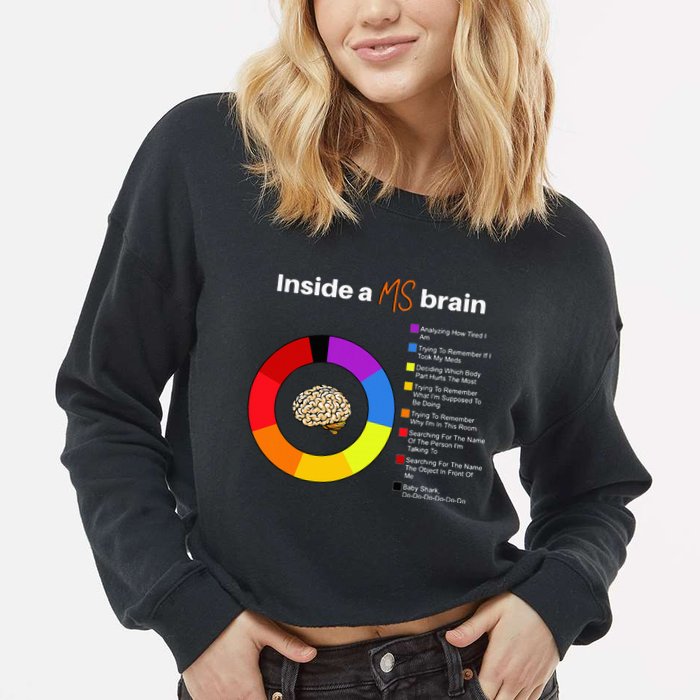 Inside A Ms Brain Multiple Sclerosis Awareness Chart Cropped Pullover Crew